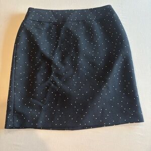 Ann Taylor Women’s Black Polka Dot Pencil Skirt Size 8 Lined Classic Office Work